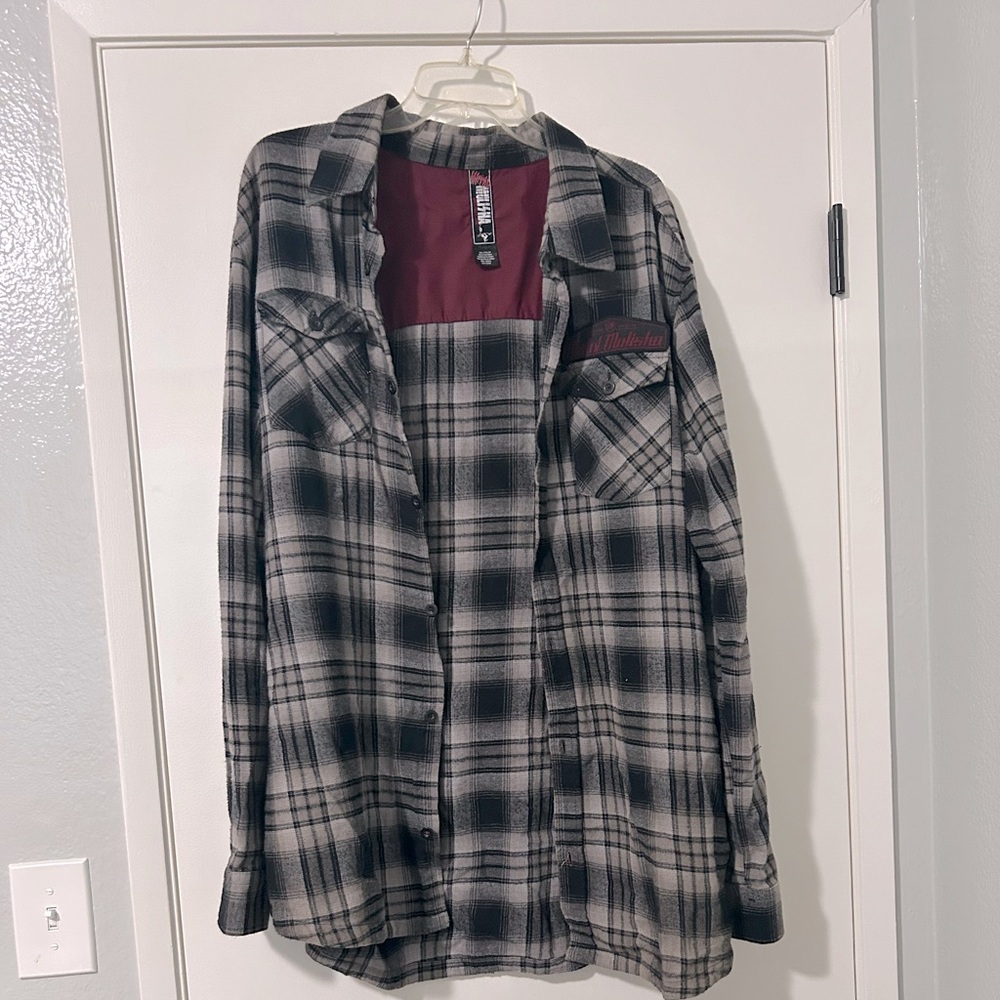 Metal mulisha black and grey flannel